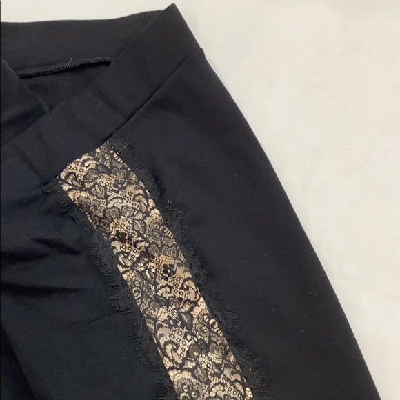 Sandro black leggings with lace side panels sz 1 - Picture 3 of 7